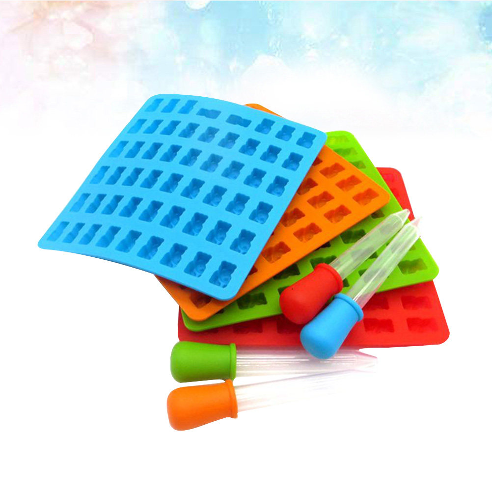 Gummy Candy - 4-delige set 53-holtes berenvormige siliconen chocolade