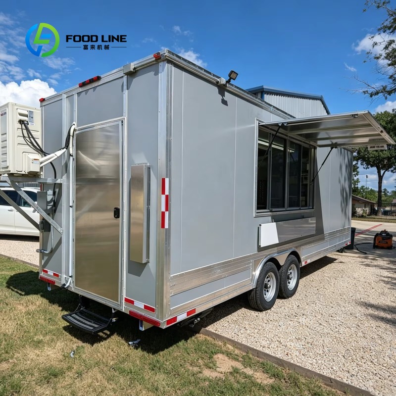 Food Snacks Drinks - Op maat gemaakte foodtrucktrailer van roestvrij