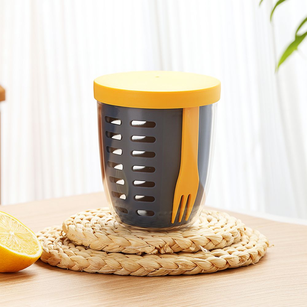 Grote salade-shaker met vork,  - Healthy Snacks Food recensie en prijs